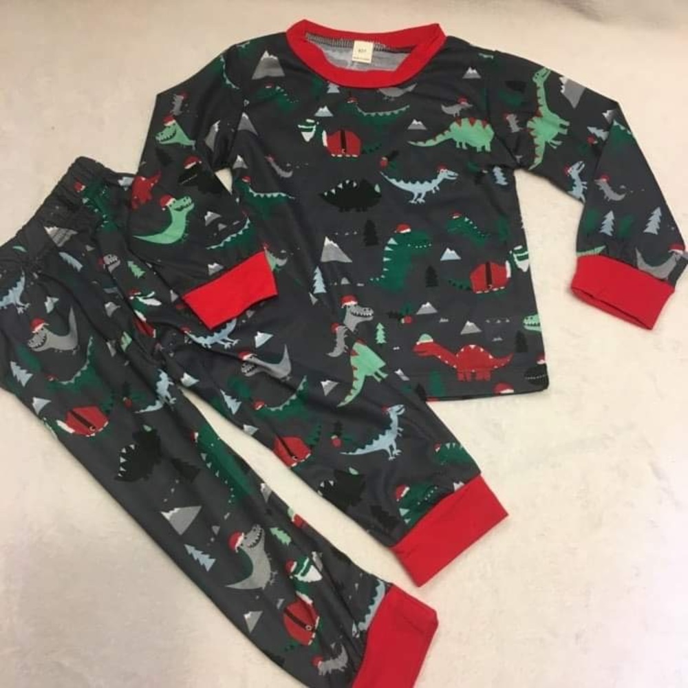 NWOT Dino Christmas pajamas 18m